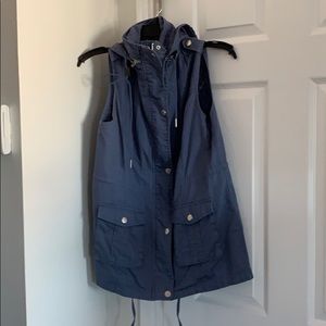 Blue sleeveless jacket